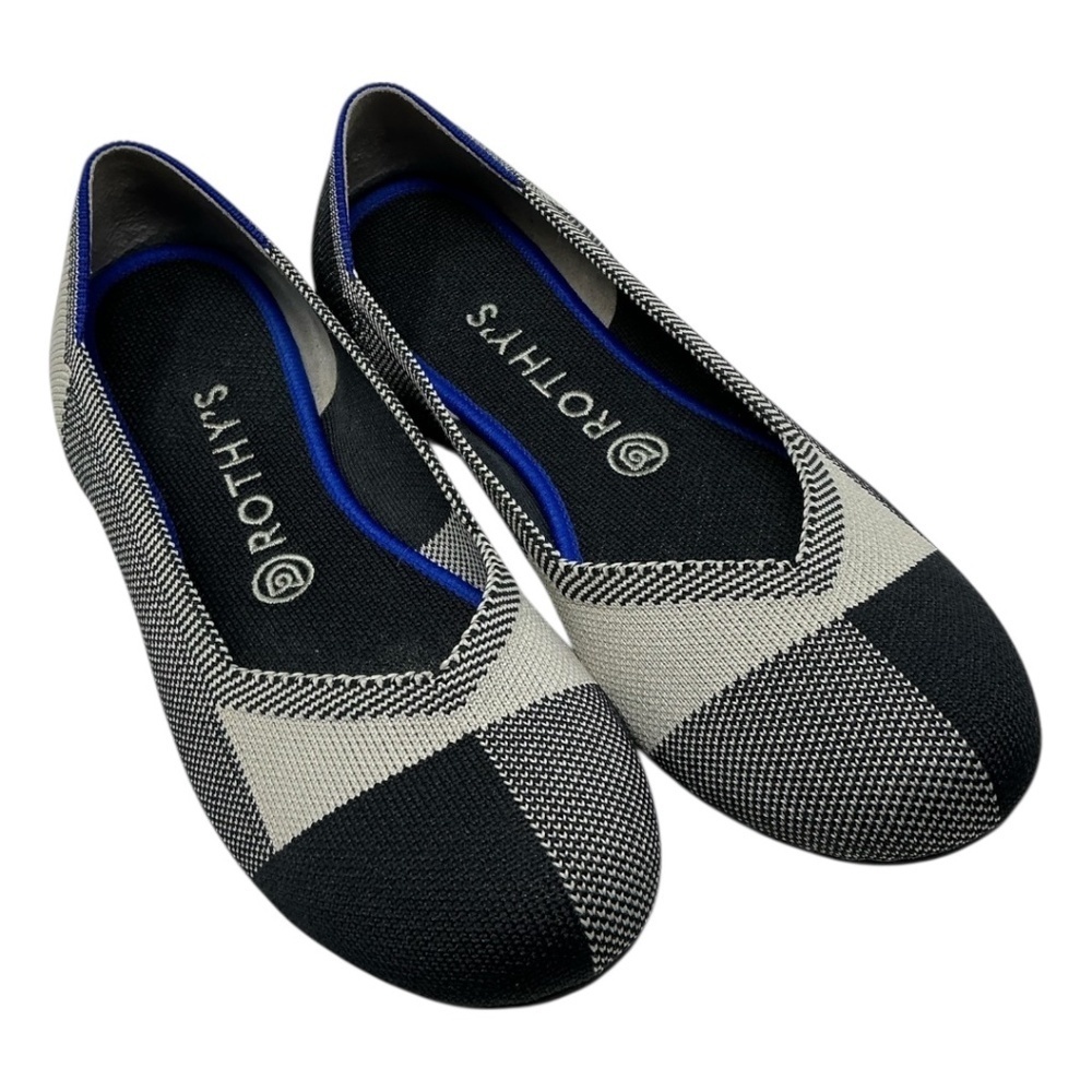 Rothy's The Flat in Cap Toe Black Flats - Picture 4 of 12
